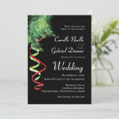 枝とストリーマーのクリスマスウェディング 案内状 (スタンド正面)