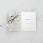 枝とボールを持つクリスマスかわいいフクロウ シーズンカード (内部)