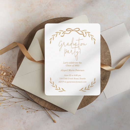 枝とリボンの卒業パーティー 招待状