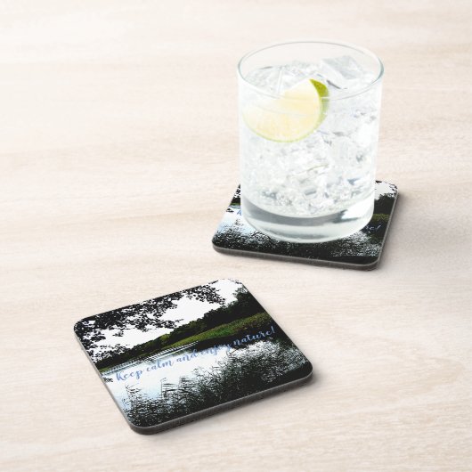 枝とリードの写真と川沿い コースター (右側)