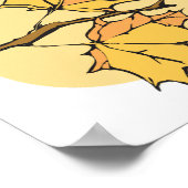 枝と日離れの入った秋の楓 ポスター (角)