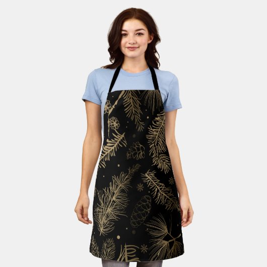 枝と松2 エプロン (着用した状態)