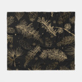 枝と松2 フリースブランケット (正面(横))