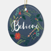 枝と果実の信じクリスマス飾り セラミックオーナメント (左)