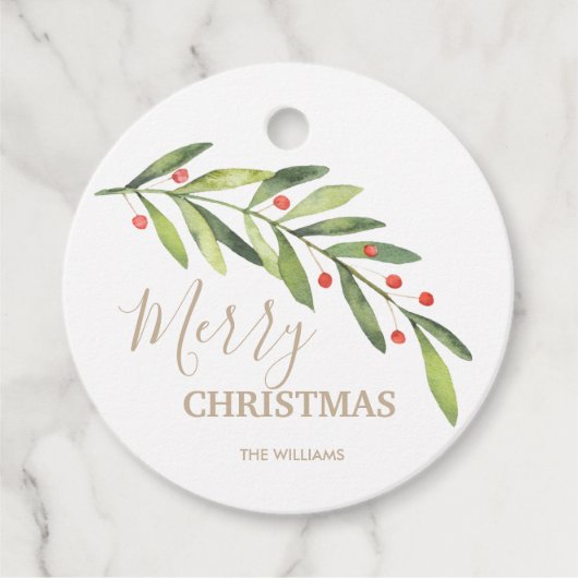 枝と果実メリークリスマスラウンド フェイバータグ (正面)