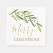 枝と果実メリークリスマス スタンダードカクテルナプキン (正面)