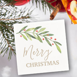 枝と果実メリークリスマス スタンダードカクテルナプキン