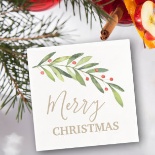 枝と果実メリークリスマス スタンダードカクテルナプキン