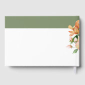 枝と桃の花のフローラ結婚の箔 ゲストブック (裏面)