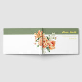 枝と桃の花のフローラ結婚の箔 ゲストブック (全面)