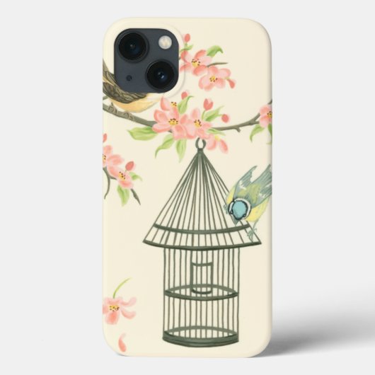 枝と鳥かごでとまる小さい鳥 Case-Mate iPhoneケース (裏面)