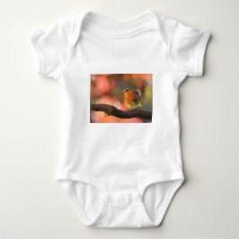 枝にいるコマドリ ベビーボディスーツ