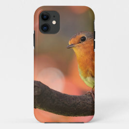 枝にいるコマドリ iPhone 11 ケース