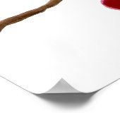 枝におもしろい果実を持つ水色のリス ポスター (角)