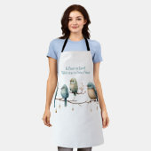 枝にお洒落鳥が咲き乱れる優雅さ エプロン (着用した状態)