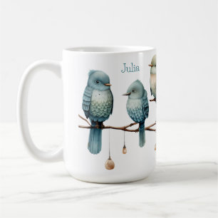 枝にお洒落鳥が咲き乱れる優雅さ コーヒーマグカップ