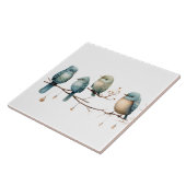 枝にお洒落鳥が咲き乱れる優雅さ タイル (側面)