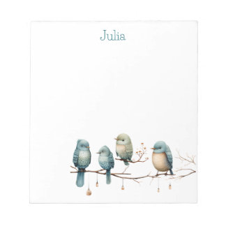 枝にお洒落鳥が咲き乱れる優雅さ ノートパッド