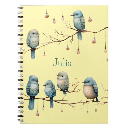 枝にお洒落鳥が咲き乱れる優雅さ ノートブック (正面)
