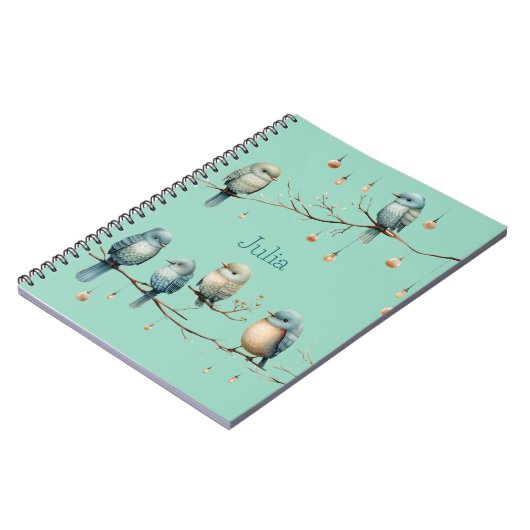 枝にお洒落鳥が咲き乱れる優雅さ ノートブック (左側)