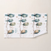 枝にお洒落鳥が咲き乱れる優雅さ バスタオルセット (ハンドタオル)