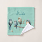 枝にお洒落鳥が咲き乱れる優雅さ バスタオルセット (ウォッシュタオル)