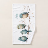 枝にお洒落鳥が咲き乱れる優雅さ バスタオルセット (ハンドタオル)