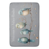 枝にお洒落鳥が咲き乱れる優雅さ バスマット (正面縦)