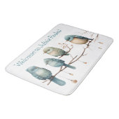 枝にお洒落鳥が咲き乱れる優雅さ バスマット (アングル)