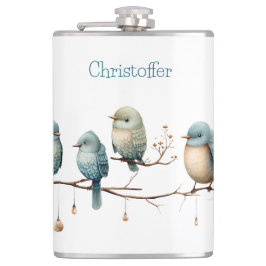 枝にお洒落鳥が咲き乱れる優雅さ フラスク
