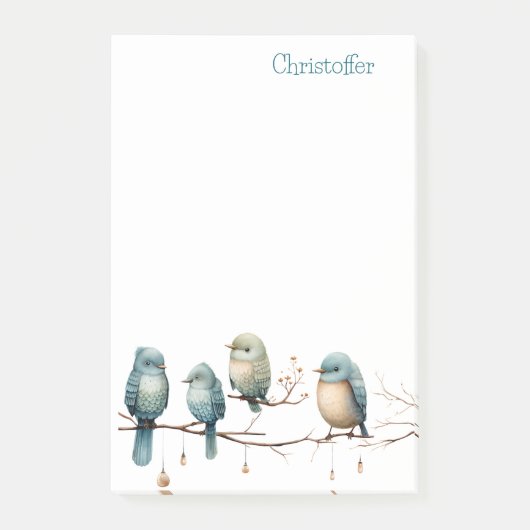 枝にお洒落鳥が咲き乱れる優雅さ ポストイット (正面)