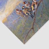 枝にとまった6羽の絵を描鳥 薄葉紙 (詳細)