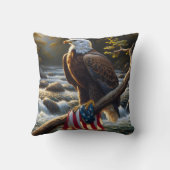 枝にアメリカ国旗を掲げたハゲのワシ クッション (裏面)