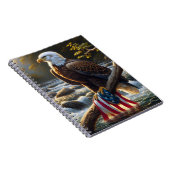枝にアメリカ国旗を掲げたハゲのワシ ノートブック (右側)