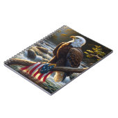 枝にアメリカ国旗を掲げたハゲのワシ ノートブック (左側)