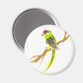 枝にオウムをかける。水の色絵画の。 マグネット (正面/裏面)