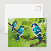 枝にカササギ ポストカード (正面/裏面)