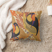 枝にトゥーカン、シームレスな熱帯パターン。 クッション (ブランケット)