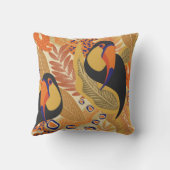 枝にトゥーカン、シームレスな熱帯パターン。 クッション (裏面)