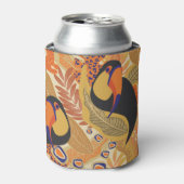 枝にトゥーカン、シームレスな熱帯パターン。 缶クーラー (缶正面)