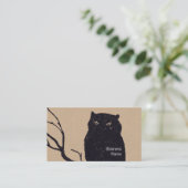 枝にフクロウ 名刺 (スタンド正面)