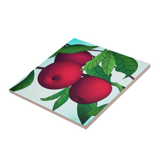 枝にリンゴ タイル (側面)