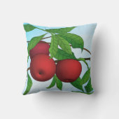 枝にリンゴ，赤と緑 クッション (裏面)