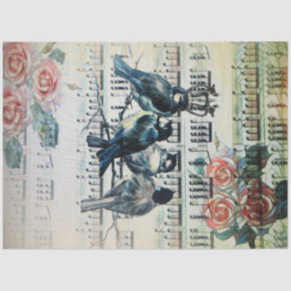 枝にロマンチックな鳥 薄葉紙