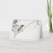 枝に二羽の雀 カード (正面)