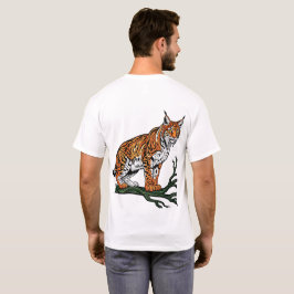 枝に佇む雄偉なリンクスTシャツ Tシャツ