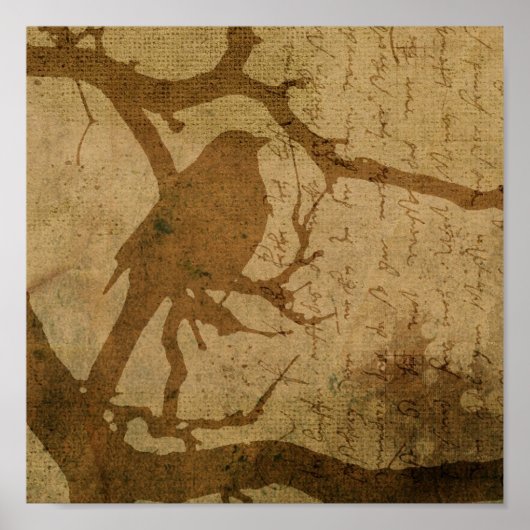 枝に入った鳥 ポスター (正面)