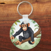 枝に可愛い尾を付けたチンパンジー キーホルダー (裏面)