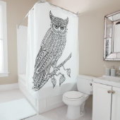 枝に坐っている刺激を受けたな魔法のフクロウ シャワーカーテン (インサイチュ)