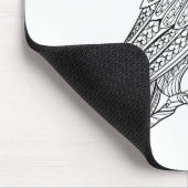 枝に坐っている刺激を受けたな魔法のフクロウ マウスパッド (コーナー)